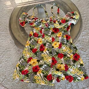 XOXO Romper Floral Print Size Extra Large Linen Rayon Blend Machine Washable